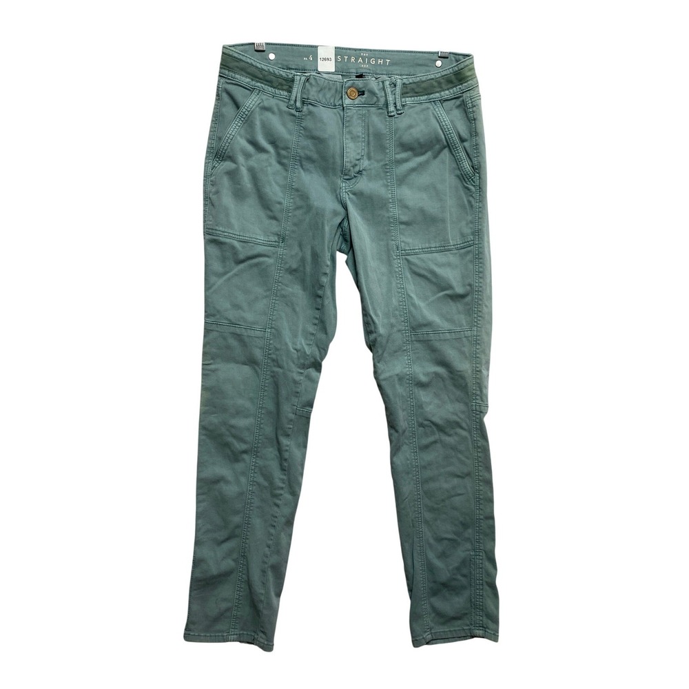 White House Black Market Pants Womens 4 Green The Straight Crop Utility Seam